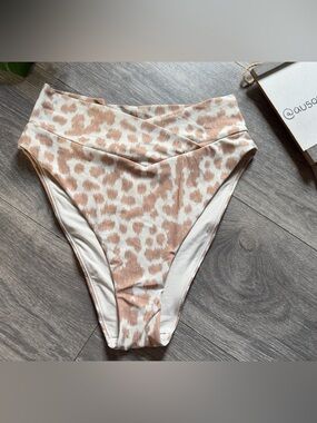 Aerie Crossover High Waist High Cut Cheeky Beach Dune Bikini Bottoms Size M NWOT